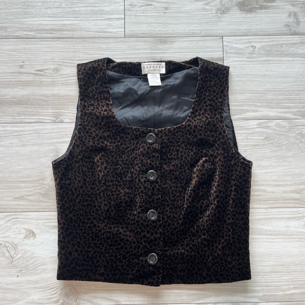 Express Black Fitted Buttoned Vest